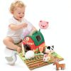 URMYWO Baby Farm Animal Set with Plush Barn and 6 Textured Toys-5