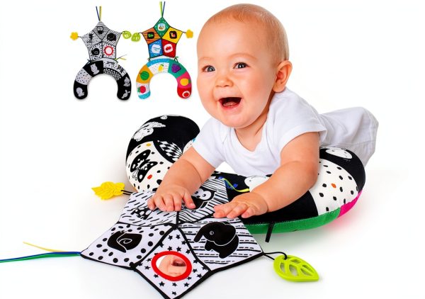 Baby Tummy Time Pillow by teytoy High Contrast Mirror Crinkle Toy 148-0