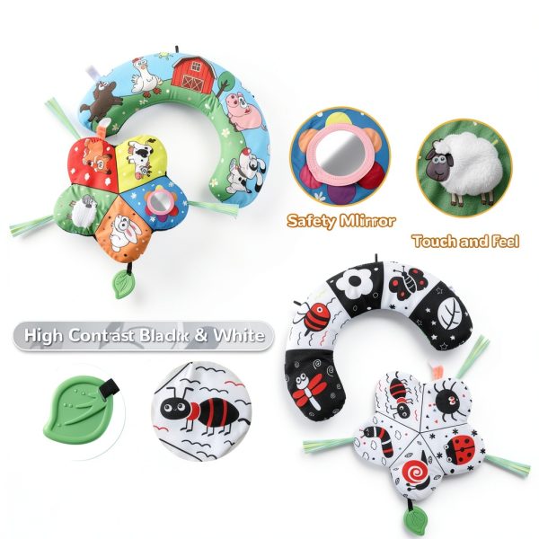 USATDD Floor Pillow Round Tummy Time Support 16.5x21.6 Multicolor-3
