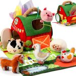 URMYWO Baby Farm Animal Set with Plush Barn and 6 Textured Toys-0