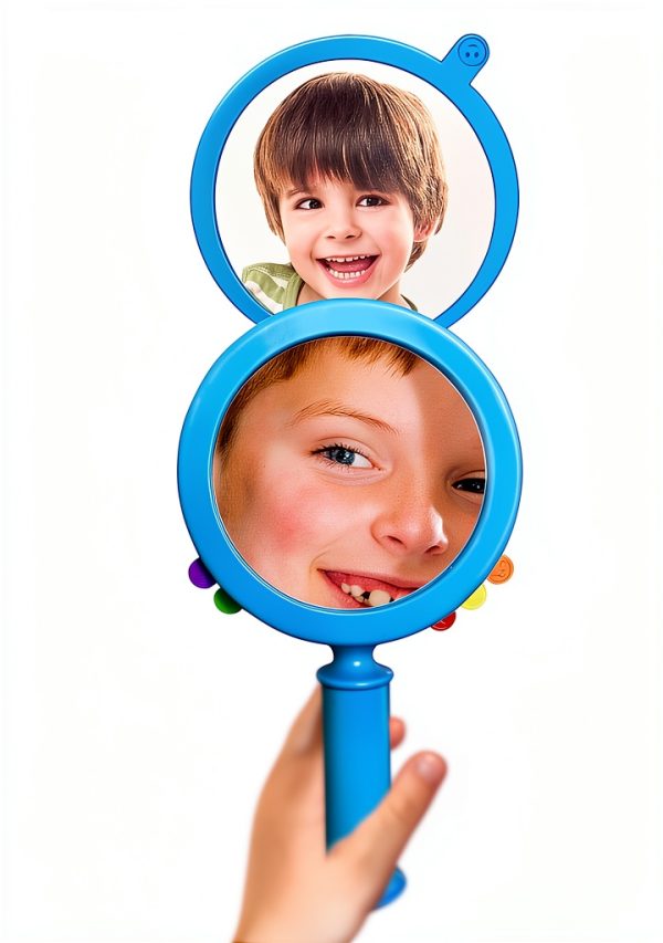 Rainbow Toyfrog Unbreakable Blue Emotion Mirror for Toddlers LS-114-4