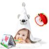 Aboosam Montessori Baby Mirror Toy Set with Crinkle Book & Teether-4
