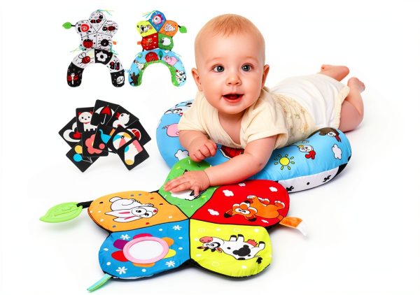 USATDD Floor Pillow Round Tummy Time Support 16.5x21.6 Multicolor-0