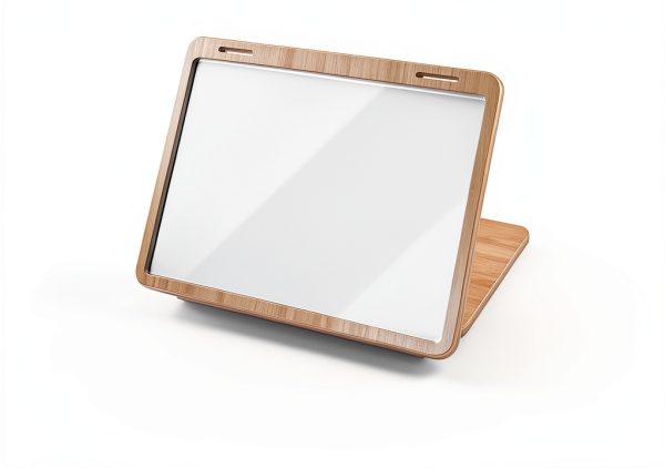 Juhg Baby Tummy Time Mirror Floor Mount 2‑Sided Wood Frame 11.8x9-6
