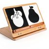 Juhg Baby Tummy Time Mirror Floor Mount 2‑Sided Wood Frame 11.8x9-5