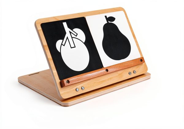 Juhg Baby Tummy Time Mirror Floor Mount 2‑Sided Wood Frame 11.8x9-5
