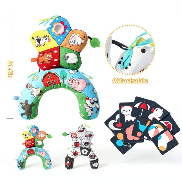 USATDD Floor Pillow Round Tummy Time Support 16.5x21.6 Multicolor-1