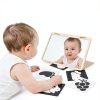 Juhg Baby Tummy Time Mirror Floor Mount 2‑Sided Wood Frame 11.8x9-1