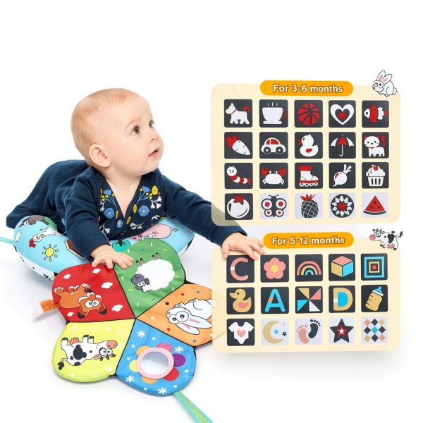 USATDD Floor Pillow Round Tummy Time Support 16.5x21.6 Multicolor-5