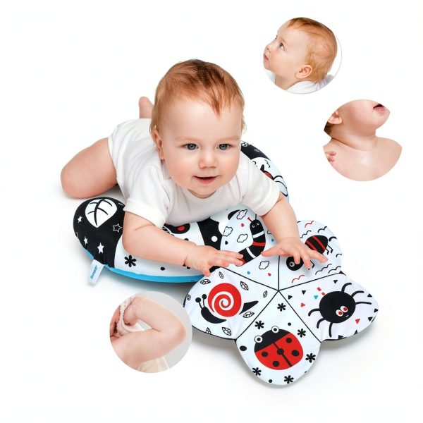 USATDD Floor Pillow Round Tummy Time Support 16.5x21.6 Multicolor-2