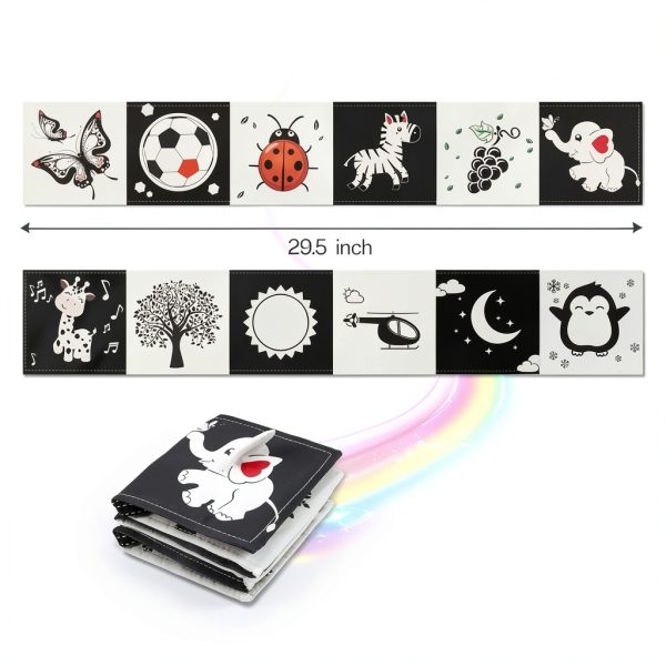 Chambom High Contrast Baby Mirror Toy – Black White Tummy Time Book 12-5
