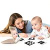 Juhg Baby Tummy Time Mirror Floor Mount 2‑Sided Wood Frame 11.8x9-2