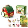 URMYWO Baby Farm Animal Set with Plush Barn and 6 Textured Toys-1