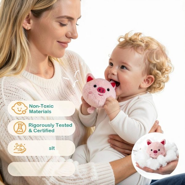 URMYWO Baby Farm Animal Set with Plush Barn and 6 Textured Toys-4