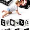Chambom High Contrast Baby Mirror Toy – Black White Tummy Time Book 12-0
