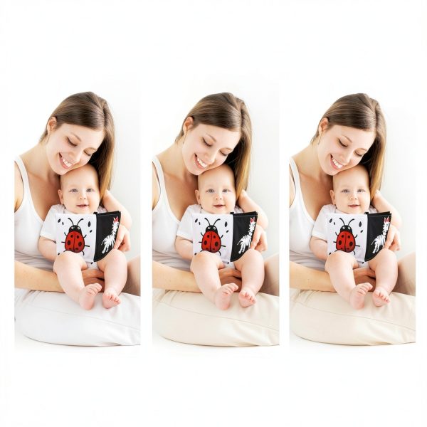 Chambom High Contrast Baby Mirror Toy – Black White Tummy Time Book 12-4