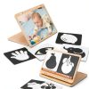 Juhg Baby Tummy Time Mirror Floor Mount 2‑Sided Wood Frame 11.8x9-3